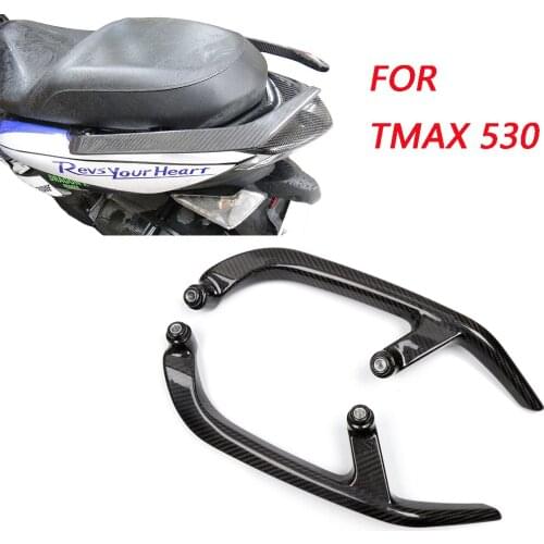 Motorbike Rear Seat Side Wing Separate Armrest Guard Hand Bars Carbon Black for Yamaha Tmax530 TMax 530 Carbon fiber accessories