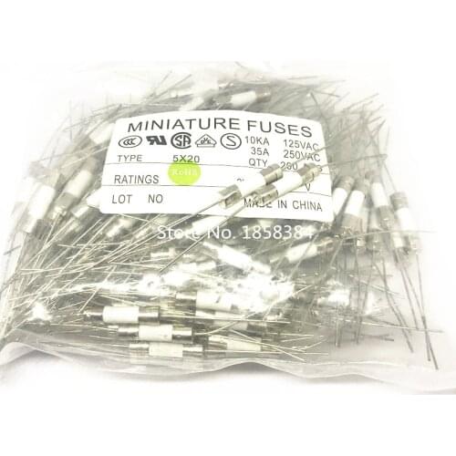 Ceramic fuse 50-200PCS/LOT 5*20 5x20MM 0.5A 1A 2A 3A 5A 6.3A 8A 10A 12A 15A 20A 25A 30A 250V lead wire Free shipping