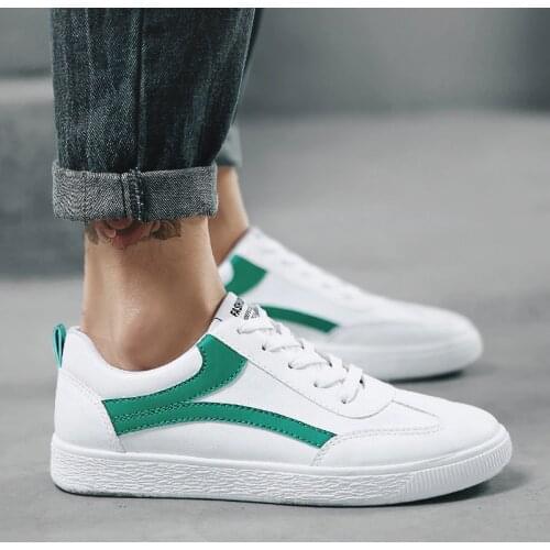 Men white Sneakers Man Casual Shoes Breathable pu Leather Tenis Trainers Sports Mens Sneaker Handsome Basic Walking Shoes ST476