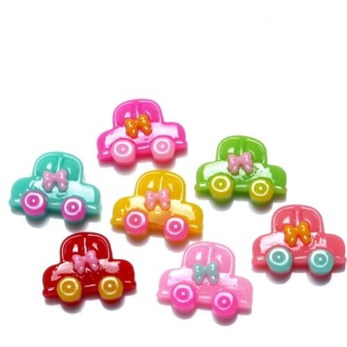 LF 50Pcs Mixed Cars Resin Decoration Crafts Beads Flatback Cabochon Scrapbooking Embellishments Kawaii Diy Accessories