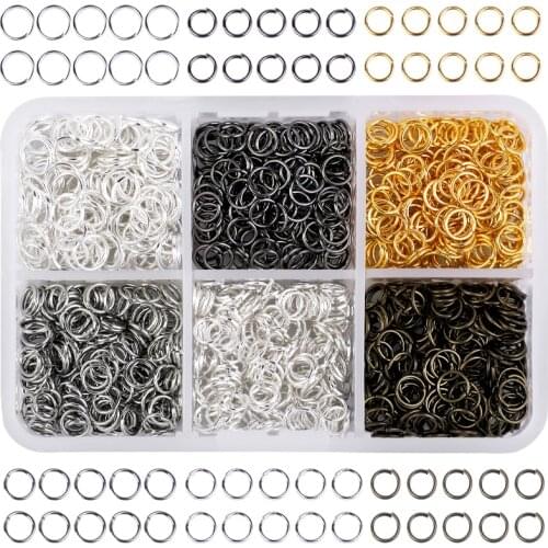 MIUSIE 200/1200 Pcs Keychain Opening Jump Rings For DIY Jewelry Key Chain And Earring Bracelet Necklaces Anklets Craft