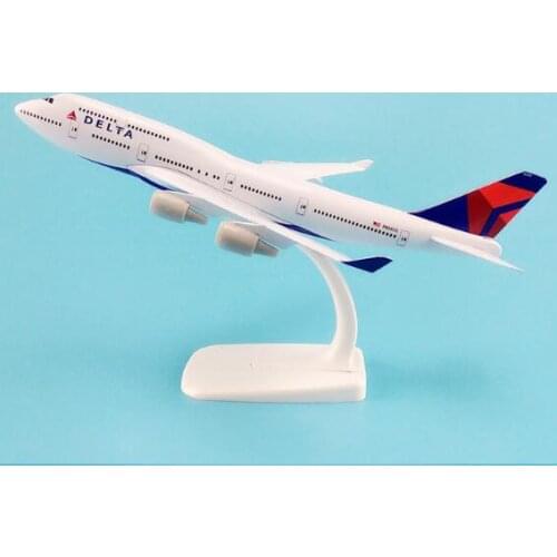 20cm Alloy Metal AIR American DELTA Airways Plane Model Boeing 747 B747 Airlines Airplane Model W Stand Aircraft Gift
