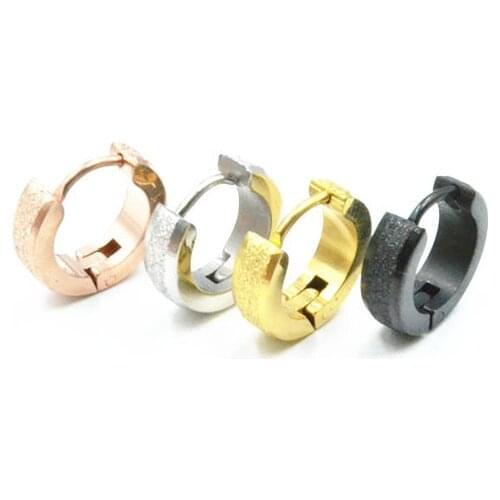 Lot 50pcs Fashion Jewelry- Hoop Circle Earrings Men/Women Ear Studs/Earring Stainless Steel Hoop Ring Glitter PUNK EMO New