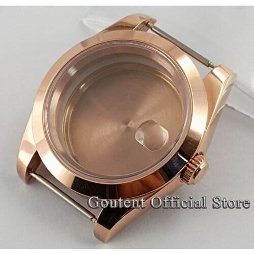 Goutent New Style 40mm Rose Gold Watch Case For Men Fit NH35 NH36 Miyota 8205/8215/821A,DG2813 3804,ETA 2836 Automatic Movement