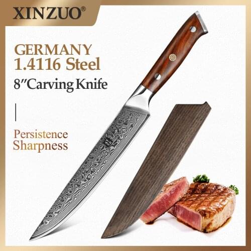 XINZUO 8" inch Cleaver Knives vg10 Damascus Steel Kitchen Knives Stainless Steel Sharp Blade Slicing Chef Knives with Gift Case