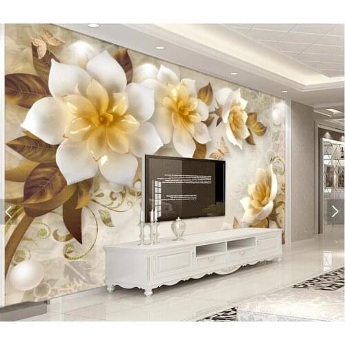 Custom European 3D wallpaper murals, Camellia flower fresco for bar living room bedroom TV background home decor wallpaper