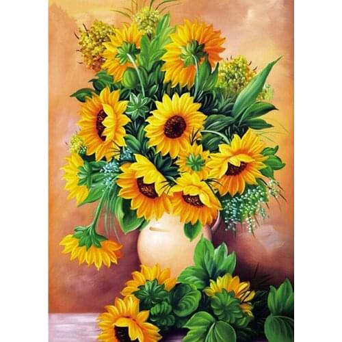 Full Square /Round 5D DIY Diamond Painting Sunflowers pictures of Rhinestones Diamond Embroidery Flowers wall decoration FG1771