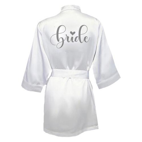 Pink robe silver writing kimono Bachelorette party pajamas wedding bridesmaid robe mother sister of the bride groom robes