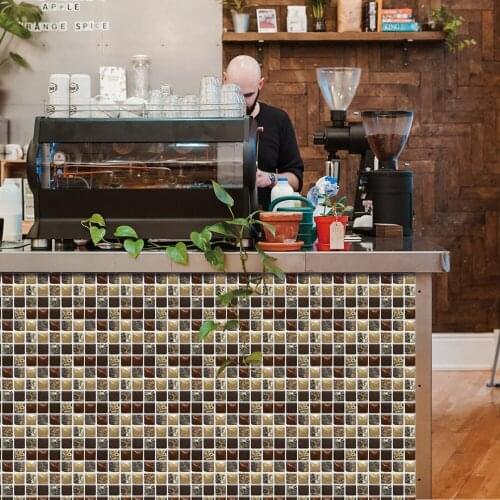 3D Imitation Self Adhesive Tile Stickers Waterproof Marble Glass Tile Wall Stickers for Living Room Bathroom Kitchen Cabinet