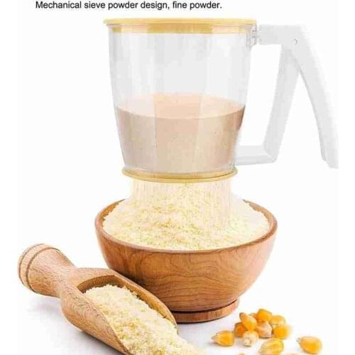 Creative Cup Flour Sifter Strainer Plastic Fine Sugar Powder Flour Sieve Filter With Lid Kitchen Baking Pastry Tools