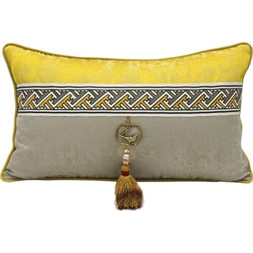Modern Metal Tassel Cushion Cover Decorative Living Room Sofa Pillow Cover Luxury Light Gold Throw Pillows Cushion
