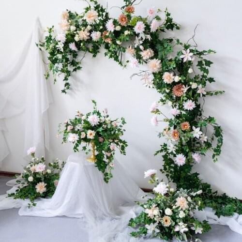 Wedding props artificial flower simulation tree vine branch green plant leaf decoration indoor silk flower vine wall hanging