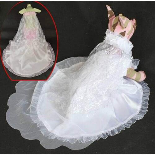 Pet Products Dog Supplies White pink artificial silk yarn puppy Bride Wedding Dresses Sets