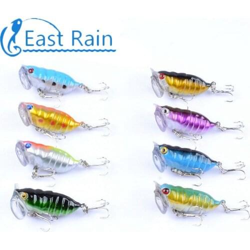 East Rain 4cm 4g insect cicada Popper Fishing Lures hard bait fishing bait fishing tackle Crankbait Wobblers Free shipping