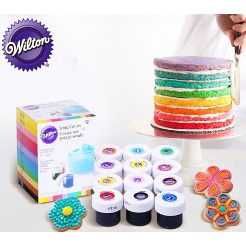 Wilton 12-color Natural Food Coloring Set Gel-based Food Additives Baking Ingredients Fondant Cake Macaron Coloring Tool