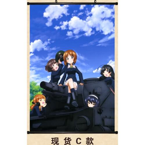 Japanese Decorative Picture Anime GIRLS und PANZER Nishizumi Miho & saori takebe & Reizei Mako Home Decor Wall Scroll Poster