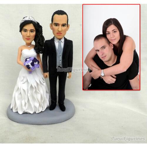 Custom figurine wedding cake figurine dog doll photo doll keychain decorated wedding cakes decorating sculpture clay miniature