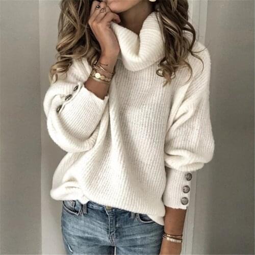 Womens Long Sleeve Knitted Sweater Autumn Winter Ladies Casual Jumper Cardigan Knitwear Winter Outwear Pullover Tops
