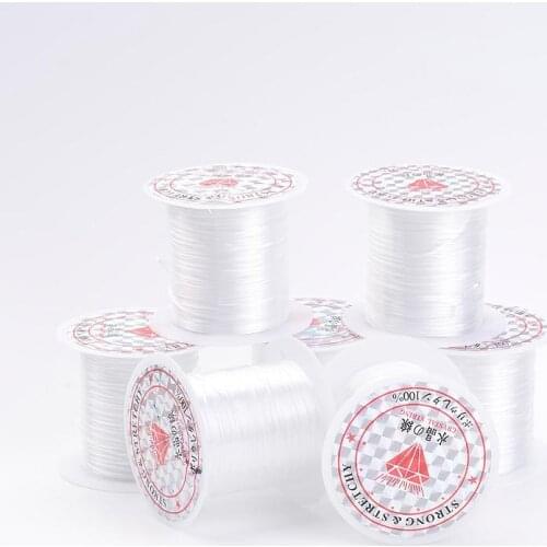 1 Roll White Black Elastic Fibre Wire 0.8mm Beading For Jewelry Cord for Bracelets DIY Making 10m/roll Jewelry Findings Cords