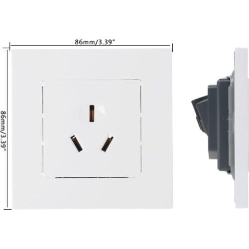 1PC Wall Socket 86 Type 16A Power Outlet With 3 Holes PC Panel For Air Conditioner Water Heater