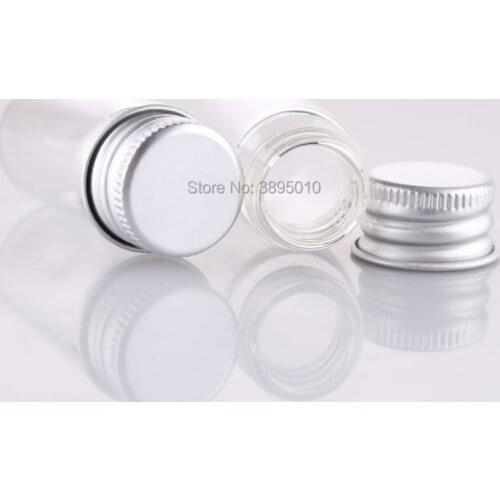 10ml clear glass container with aluminum cap , small glass bottle with screw lids for essential oil ,powder, sample bottle F1093