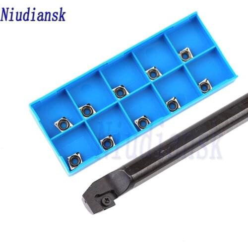 10pcs CCMT0602 Carbide Inserts+S08K S10K-SCZCR06 Internal Turning Tool Holder S12M-SCZCR06 S16Q-SCZCR06 SCZCL CNC Lathe Tool Set