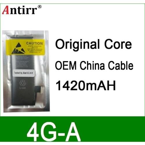 10pcs/lot Real Capacity China Protection board 1420mAh 3.7V Battery for iPhone 4 4G zero cycle replacement repair parts 4G-A