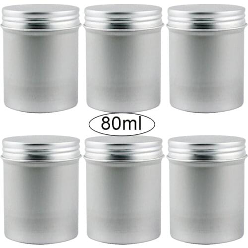 12/24/48/96pcs 80ml Aluminum Tin Jars Empty Container Tin with Screw Lid Storage Accessory Refillable Bottle Storage Jar