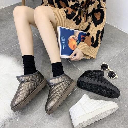 2020 Plush shoes women winter wear new fashion net red wild plus velvet warm cotton shoes snow boots tide botas mujer R12-40