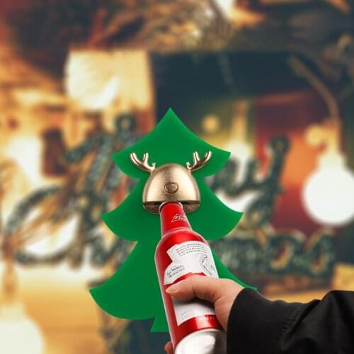 2021 New Christmas tree Rainbow Fridge Bottle Opener with Pocket Wall Mounted Can Wine Beer Opener Magnet For Kitchen Gadget Bar