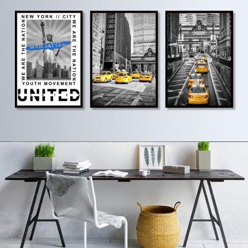 3pc Nordic Style Fashion Art Personality London Statue Of Liberty Drawing Living Room Bedroom Bedside Mural