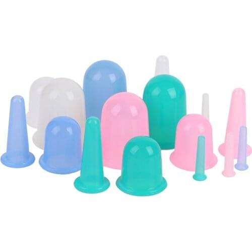 4pcs/set Silicone Vacuum Cupping Cup Anti Cellulite Therapy Massage suction Cups Body Pain Relief Roller Manual Suction Cups
