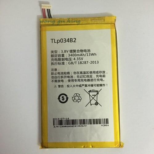 TLp034B2 For TCL Y910 / Y910T One Touch Battery 3400mAh For Alcatel OneTouch pop s9 hero n3 a995l