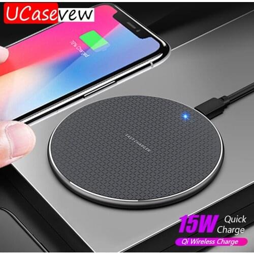 15W Qi Wireless Charger Pad Fast Charging for Samsung S20 S10 Note 20 10+ S9 iPhone 11 Pro Xs Max X 8 Wireless Charge Station
