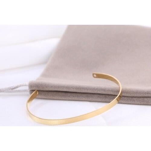 Stainless Steel Bracelet Golden Blank Solid Color Cuff Bracelet Female High Polished Bracelet Jewelry DIY Jewelry Making