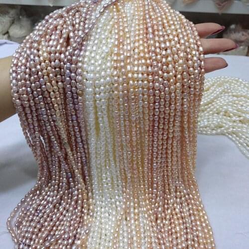 Natural Freshwater Pearl Beads High Quality 38cm Punch Loose Beads for DIY Women Necklace Bracelet Jewelry Making 3 Color