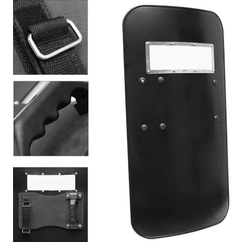 Black Handheld PC Plastic Tactical Anti-Riot Shield Self Protection Security Anti-Riot Shield Self Defence Tool Defense Protect