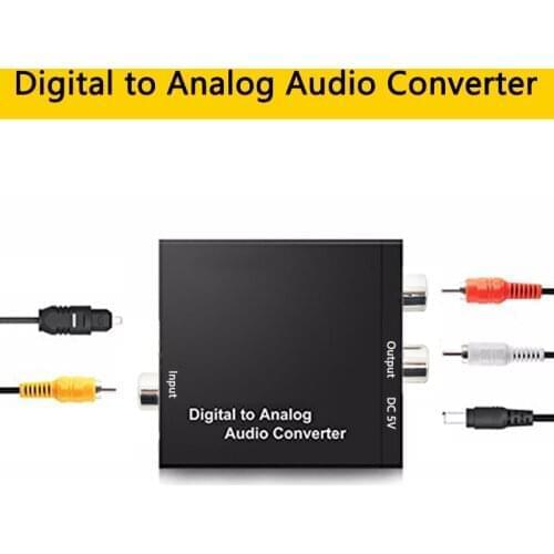Digital Optical Toslink Coaxial to Analog L/R Audio Converter Adapter Decoder Toslink SPDIF Coaxial in L/R for HDTV Blu Ray DVD