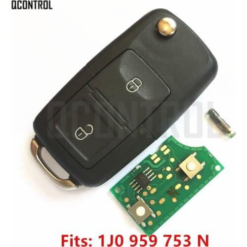 QCONTROL Car Remote Key DIY for SKODA FABIA OCTAVIA 1J0959753N 1999 2000 2001 2002 2003 2004 2005 2006 2007 2008 2009