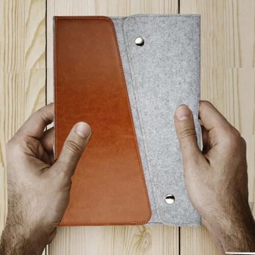 For Surface Pro 1 2 3 4 Genuine leather felt bag case for Microsoft surface pro 2 3 4 universal tablet pc fashion handle case