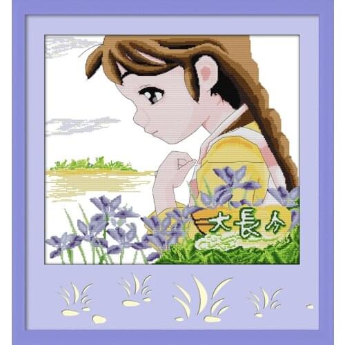 Joy Sunday Night Snow Angel Chinese Cross Stitch Kits Ecological Cotton Clear Stamped Printed 11CT Gift DIY Decorations For Home
