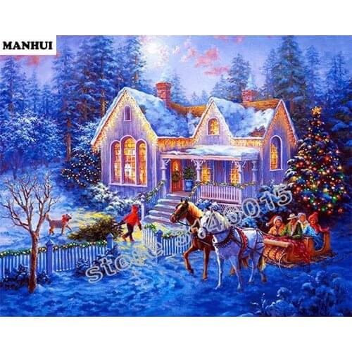 Carriage cabin Full Diamond embroidery Diy Diamond painting house Diamond mosaic square icon Paste the whole picture BCD119