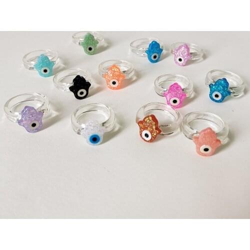Lost Lady New One-eyed Cartoon Character Resin Rings Cute Multicolor Girls Finger Rings Female Jewelry Children Gifts