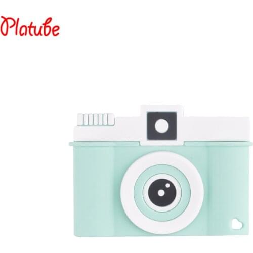 Cute Silicone Teether Camera Baby Teether Pendant Teething Necklace Accessory BPA Free Teethers Chew Charm Newborn Gift