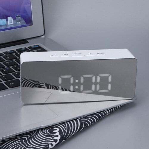 Multifunctional Mirror Wall Clock Electronic Watch Table Digital Alarm Bedroom Decoration And Accessories Smart Hour Led Wake-Up