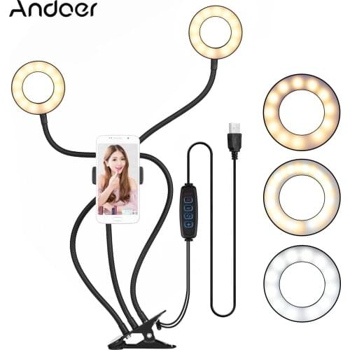 Selfie Ring Light With Long Arm Lazy Mobile Phone Holder Bracket Photography Ringlight LED For Youtube Live Stream aro de luz
