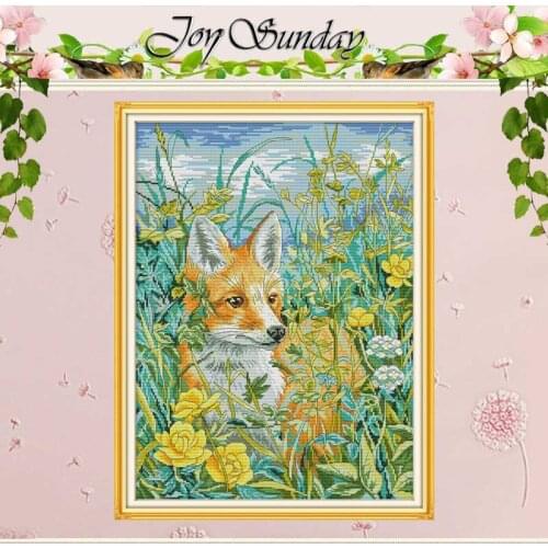 The fox in the bush counted Cross Stitch 11CT 14CT Cross Stitch Set DIY Animals Cross-stitch Kit Embroidery Needlework