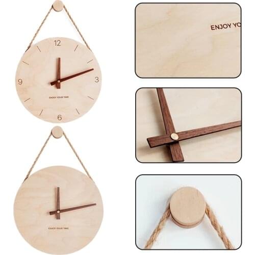 1Pc Nordic 3D Wooden Wall Clock Living Room Kitchen Decorative Hanging Art Digital Watch (without Battery)
