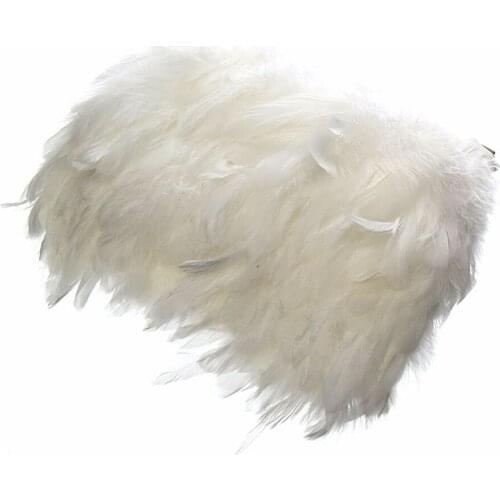 2M Natural Crafts Wedding Feathers Needlework Trims DIY white Pheasant Feather Lace Ribbon Sewing dress Party Decoration 8-10cm
