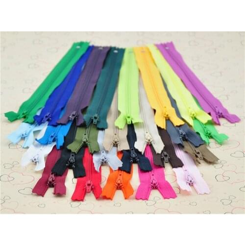 100 Pcs MIX Color Nylon Coil Zippers Tailor Sewing Tools 9 Inch